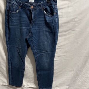 LOFT Dark Blue Curvy Skinny Jeans